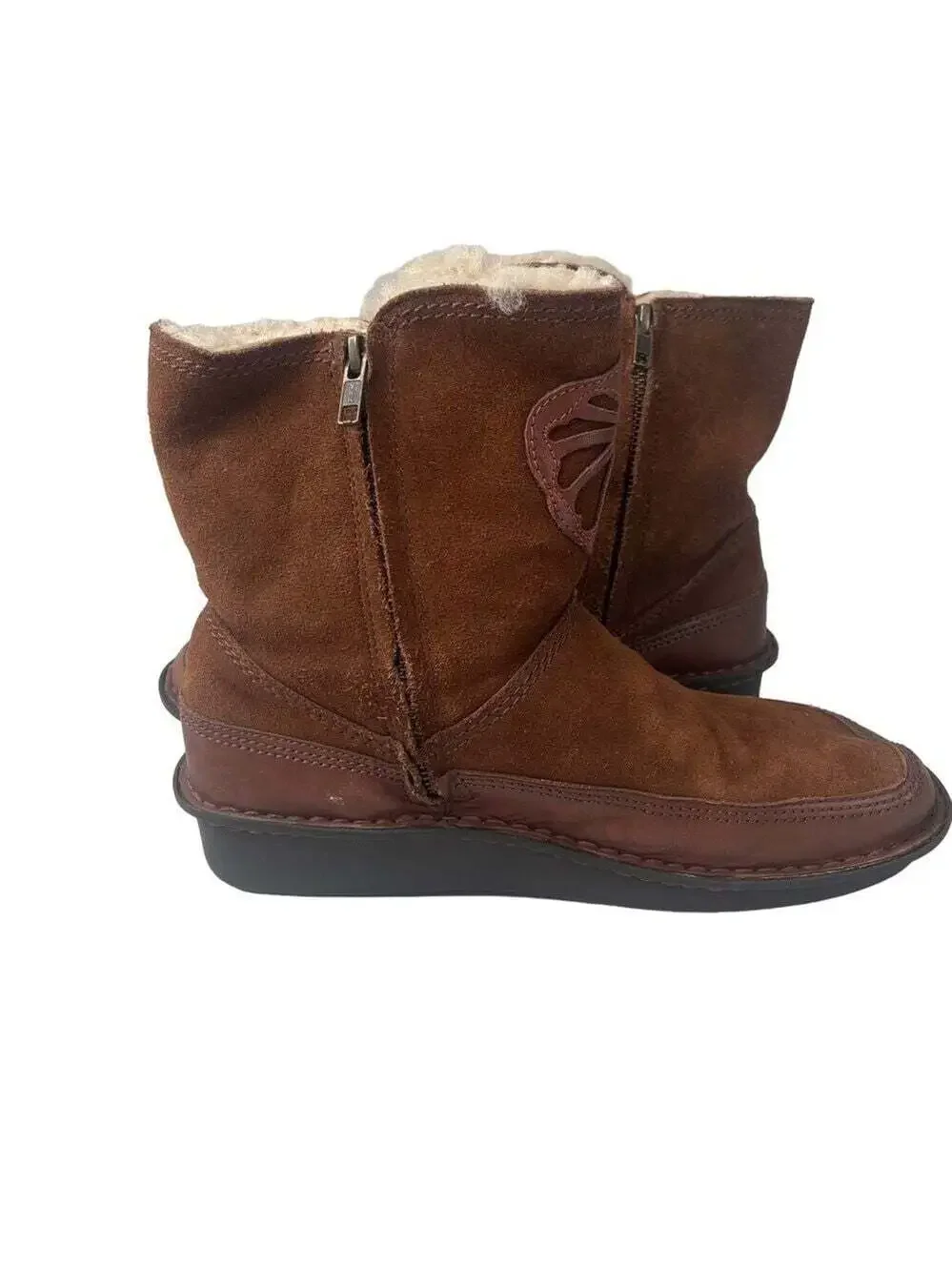 Alegria ASP-6126 Aspen Size 11 Brown Suede Sherpa Lined Wedge Sole Winter Boots